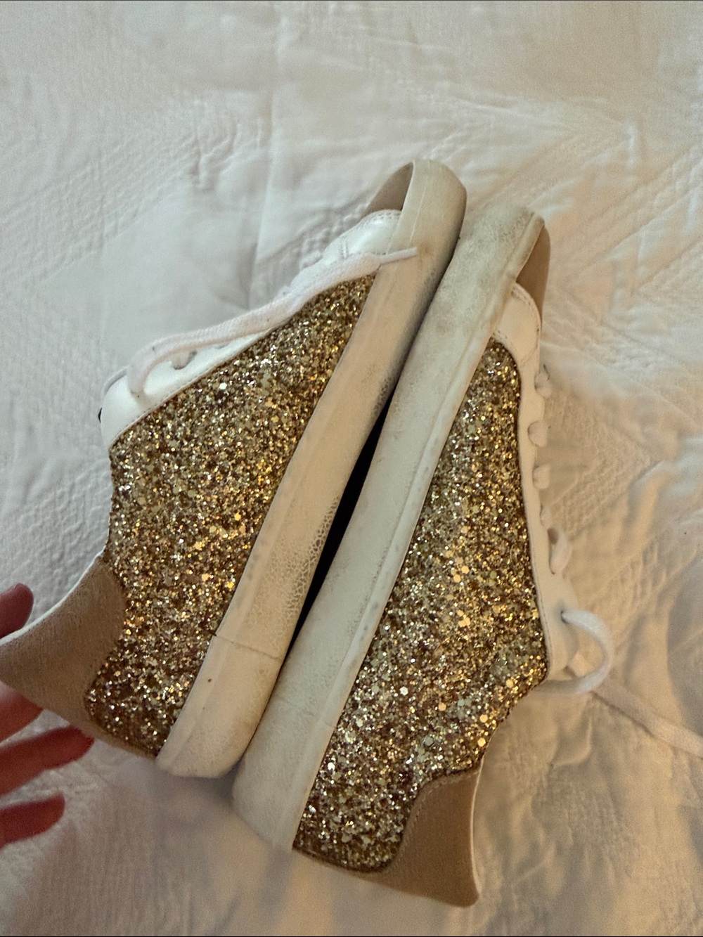 Vintage Havanas Thea gold glitter multi sneakers sz 10 - Picture 6 of 7